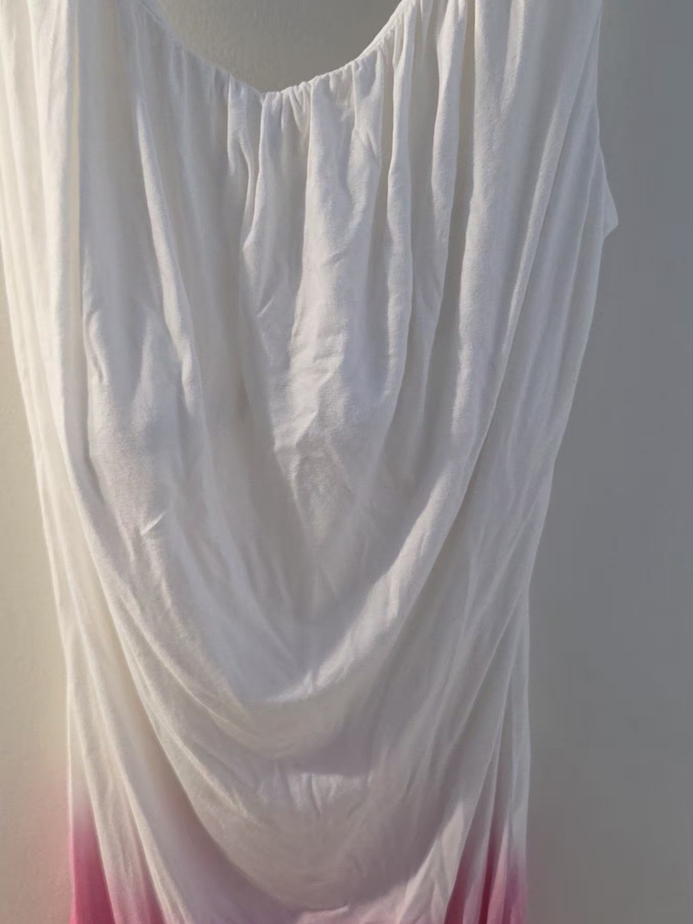 Women's White to Pink Ombre Maxi Dress